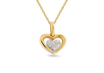 Přívěsek s diamantovým srdcem 0,010 ct