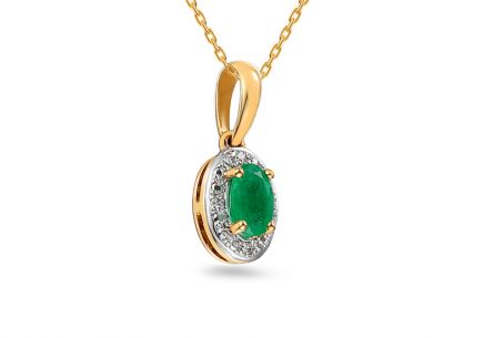 Smaragdový přívěsek 0,28 ct Kayia, žluté zlato, 14K