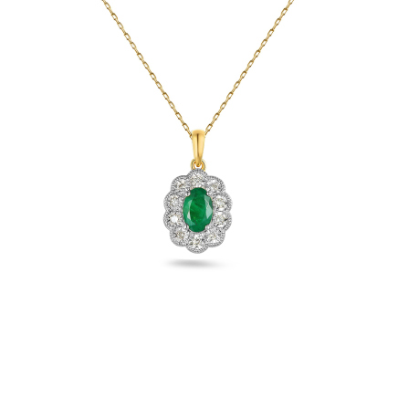 Smaragdový přívěsek 0,460 ct s diamanty