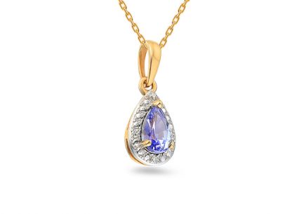 Tanzanitový přívěsek 0,210 ct s diamantmi