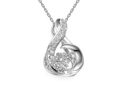 Diamantový přívěsek z bílého zlata 0,160 ct Dancing Diamonds