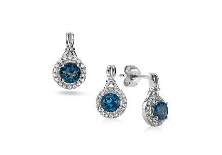 Topásová souprava 2,160ct s brilianty po obvodu