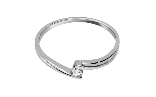 Diamantový prsten z bílého zlata 0.045 ct Beauty white - CSBR20A