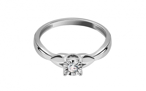 Diamantový prsten z bílého zlata 0.050 ct One love - KU1116A