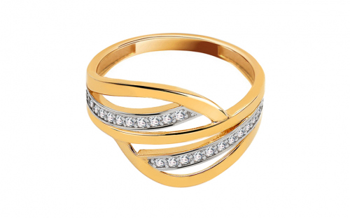 Dvoubarevný dámský prsten se zirkony - IZ27703
