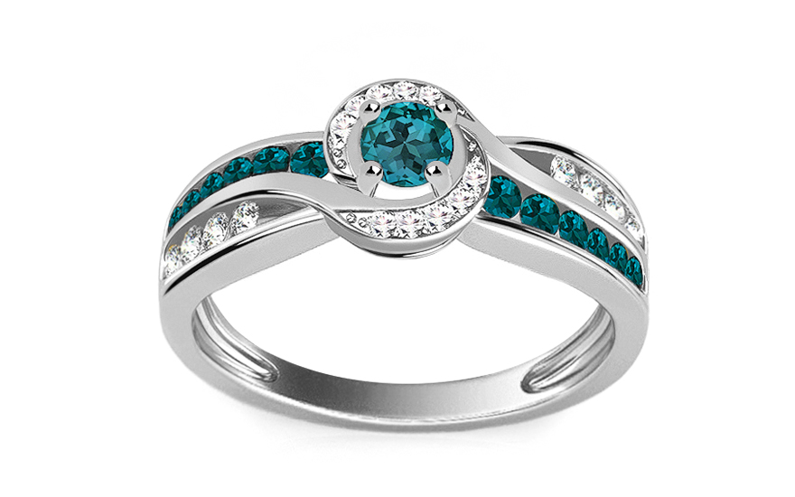 Luxusní prsten s modrými brilianty 0.620 ct Blue Lagoon - KU109