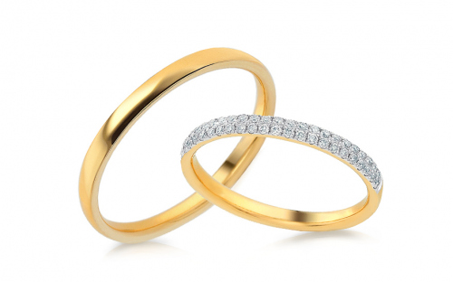 Minimalistické snubní prsteny s diamanty - IZOBBR019