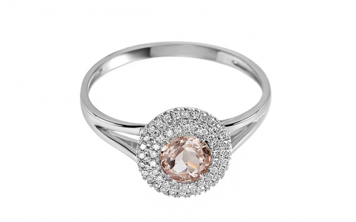Morganitový prsten s diamanty Zuri - IZBR139A