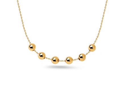 Zlatý náhrdelník s kuličkami