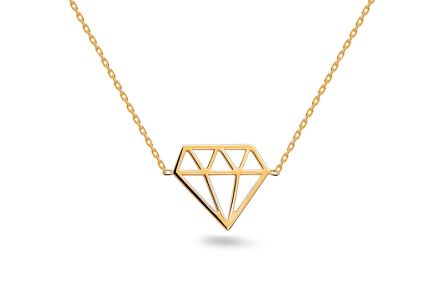 Zlatý náhrdelník s přívěskem diamant