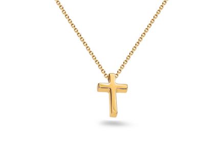 Zlatý náhrdelník s přívěskem Křížek Faith vhodný k 1.svatému přijímání