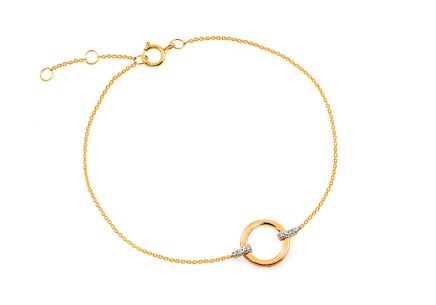 Zlatý náramek s diamanty 0,010 ct Effie