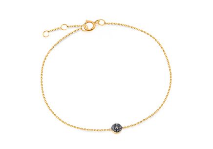 Zlatý náramek s černými brilianty 0,050 ct