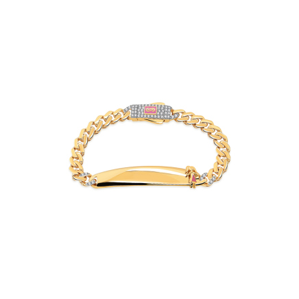 Dívčí Monaco Chain Classic Plain Pavé lock bracelet 5mm