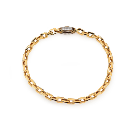 Monaco Chain bracelet Cavo Plain Pavé lock 5 mm Monaco Chain