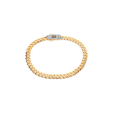 Monaco Chain Bracelet Classic Pavé Lock