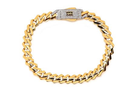 Monaco Chain náramek Edge Plain Pavé Lock 8 mm