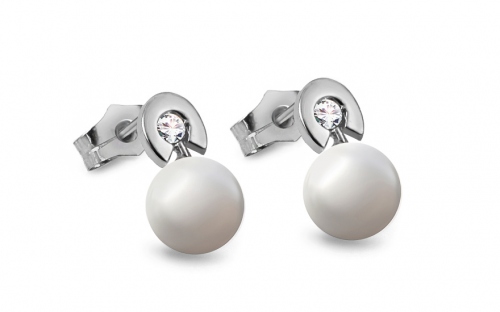 Náušnice s bílými říčními perlami z kolekce Wedding Jewelry - IZ8126AN