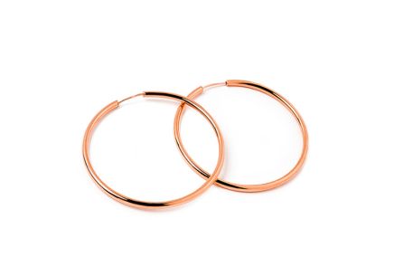 Náušnice kruhy 3cm, tloušťka 1,5mm, růžové zlato 14K