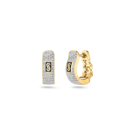 Monaco Chain earrings Classic Plain - Pavé Lock