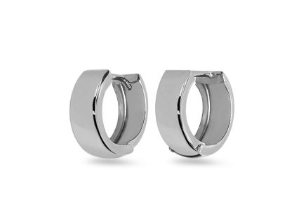 Lesklé široké kroužky 1cm Janelle v bílém zlatě, 14K