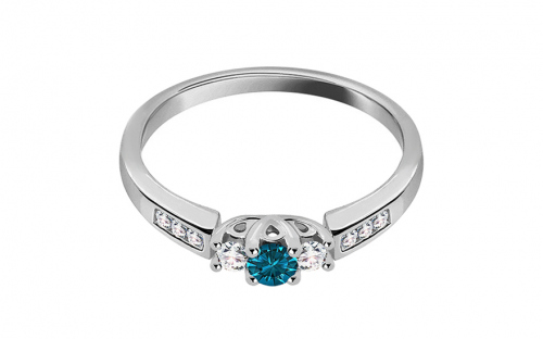 Zásnubní prsten s diamanty 0.230 ct Blue diamond - KU215