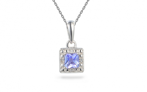Přívěsek z bílého zlata s tanzanit a diamanty 0.010 ct Lupe 2 - IZBR584AP