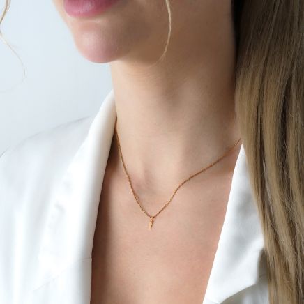Minimalistický přívěsek písmeno I v růžovém zlatě