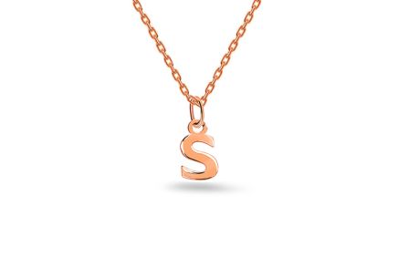 Minimalistický přívěsek písmeno S v růžovém zlatě