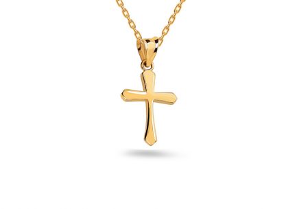 Minimalistický zlatý přívěsek Křížek