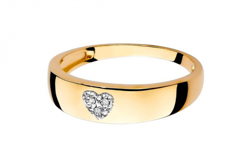 Prsten s diamantovým srdcem 0,030 ct - BSBR015