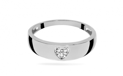 Prsten s diamantovým srdcem 0,030 ct - BSBR015A