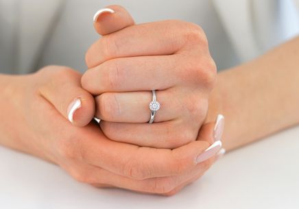 Briliantový prsten z bílého zlata 0,140 ct