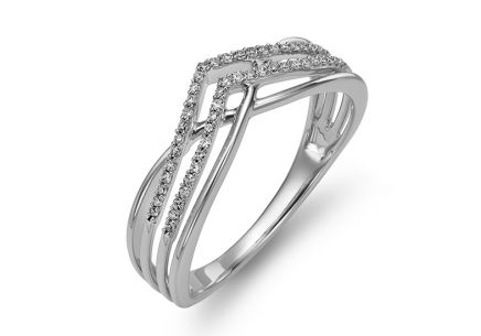Briliantový prsten z bílého zlata 0,150 ct