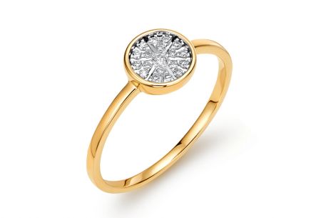Briliantový prsten z kombinovaného zlata 0,090 ct