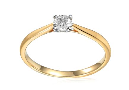 Briliantový zásnubní prsten z kombinovaného zlata 0,250 ct