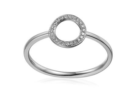 Prsten s brilianty z bílého zlata Karma 0,050 ct