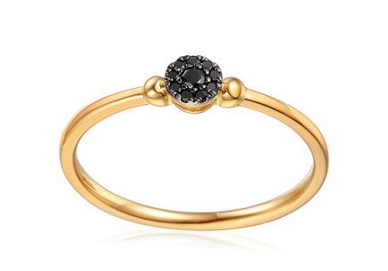 Prsten s černými brilianty 0,050 ct