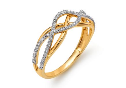 Zlatý briliantový prsten 0,110 ct