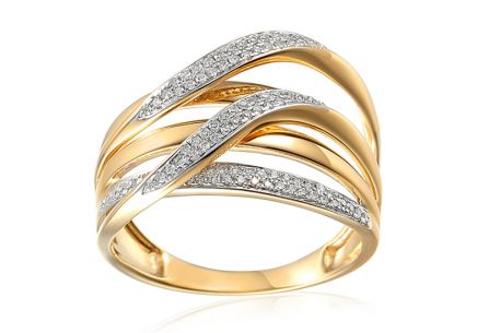 Zlatý briliantový prsten 0,210 ct