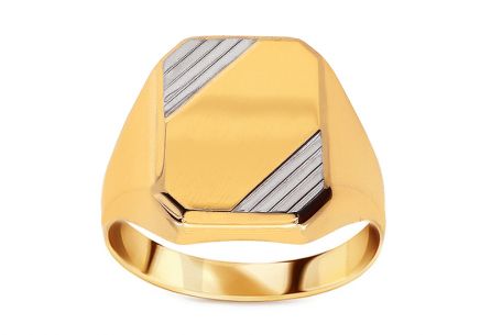 Dvoubarevný zlatý pečetní prsten