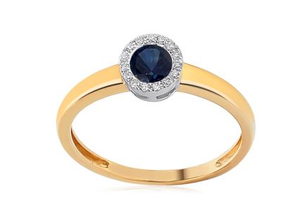 Briliantový prsten se safírem 0.060 ct