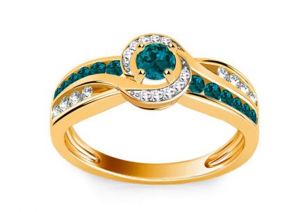 Luxusní prsten s modrými diamanty 0.640 ct Blue Lagoon