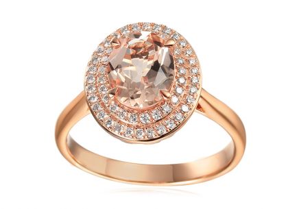 Prsten s morganitom a brilianty Manon 0.240 ct