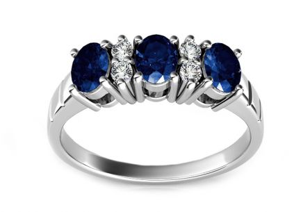 Safírový prsten s 0,110 ct diamanty  Follow Emotion