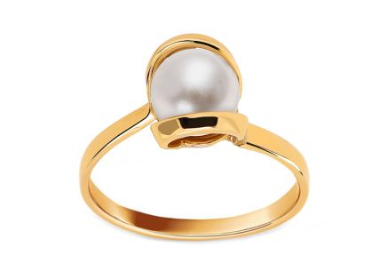 Prsten s přírodní perlou 7 mm