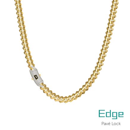 Monaco Chain Edge Plain Pavé lock 9,5mm