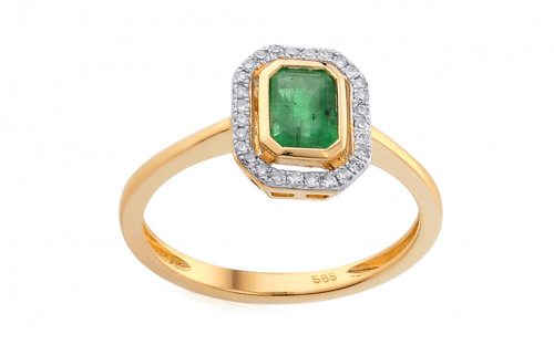Smaragdový prsten s diamanty Mellisa - IZBR086P