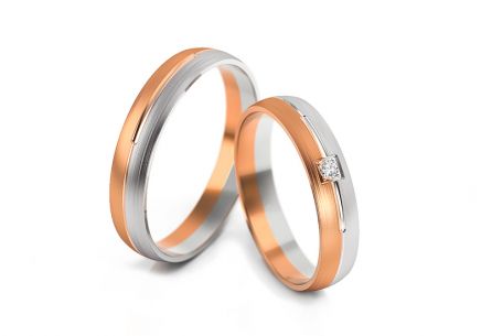 Snubní prstýnky s diamantem 0,020 ct šířka 4 mm