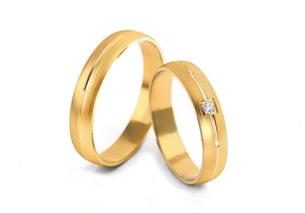 Snubní prstýnky s diamantem 0,020 ct šířka 4 mm